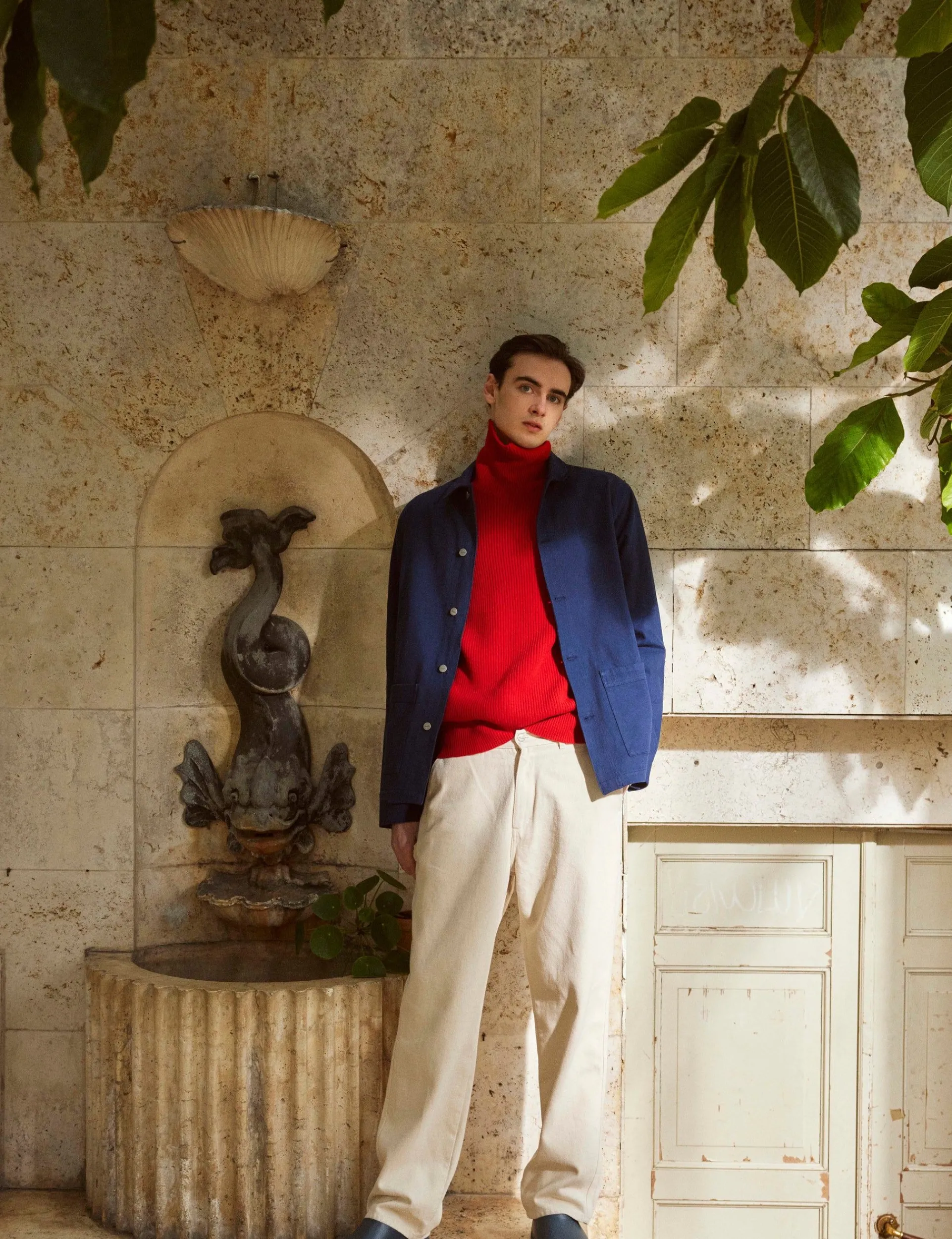 Men Forét Knitwear-Marsh Rib Turtleneck-Red