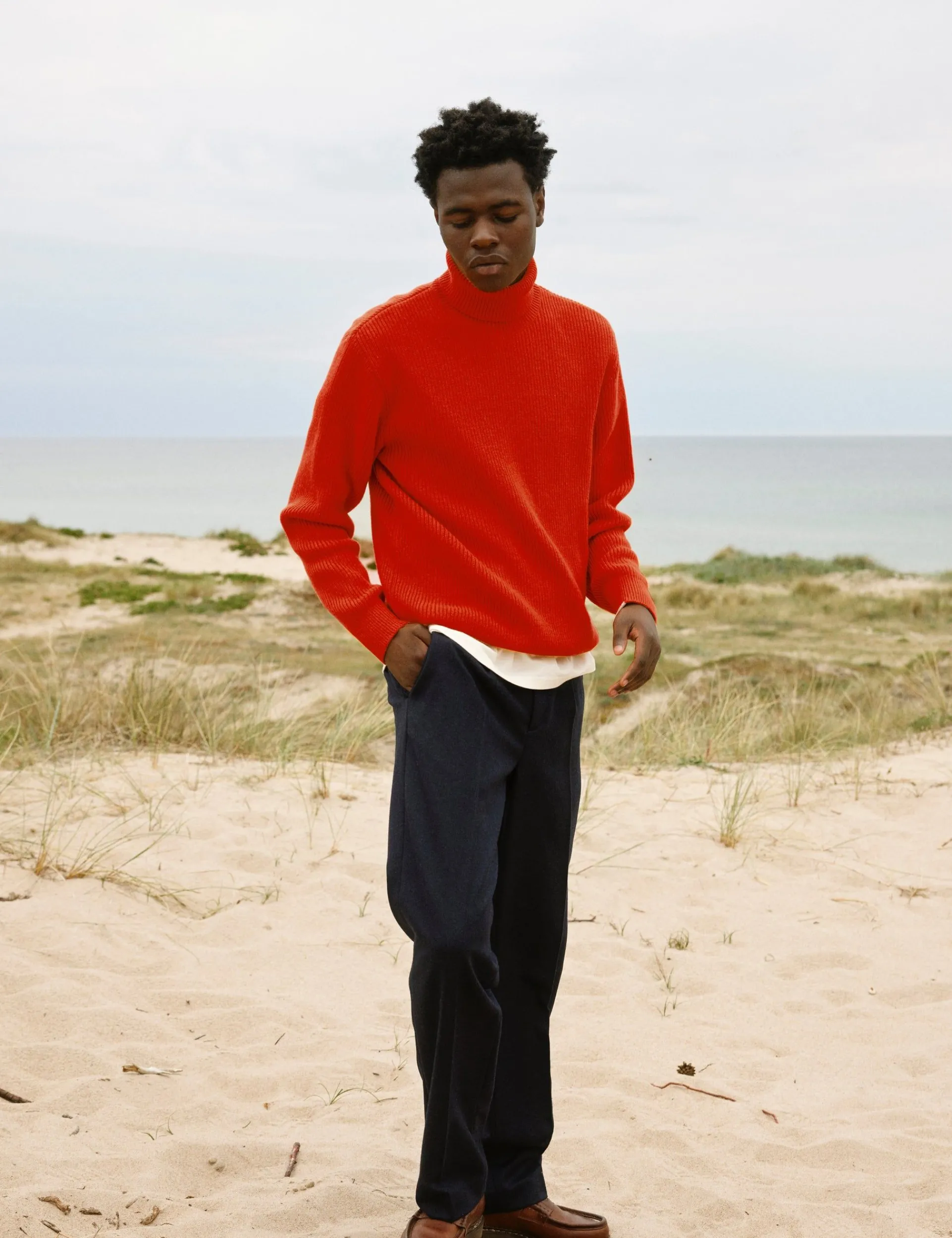Men Forét Knitwear-Marsh Rib Turtleneck-Red