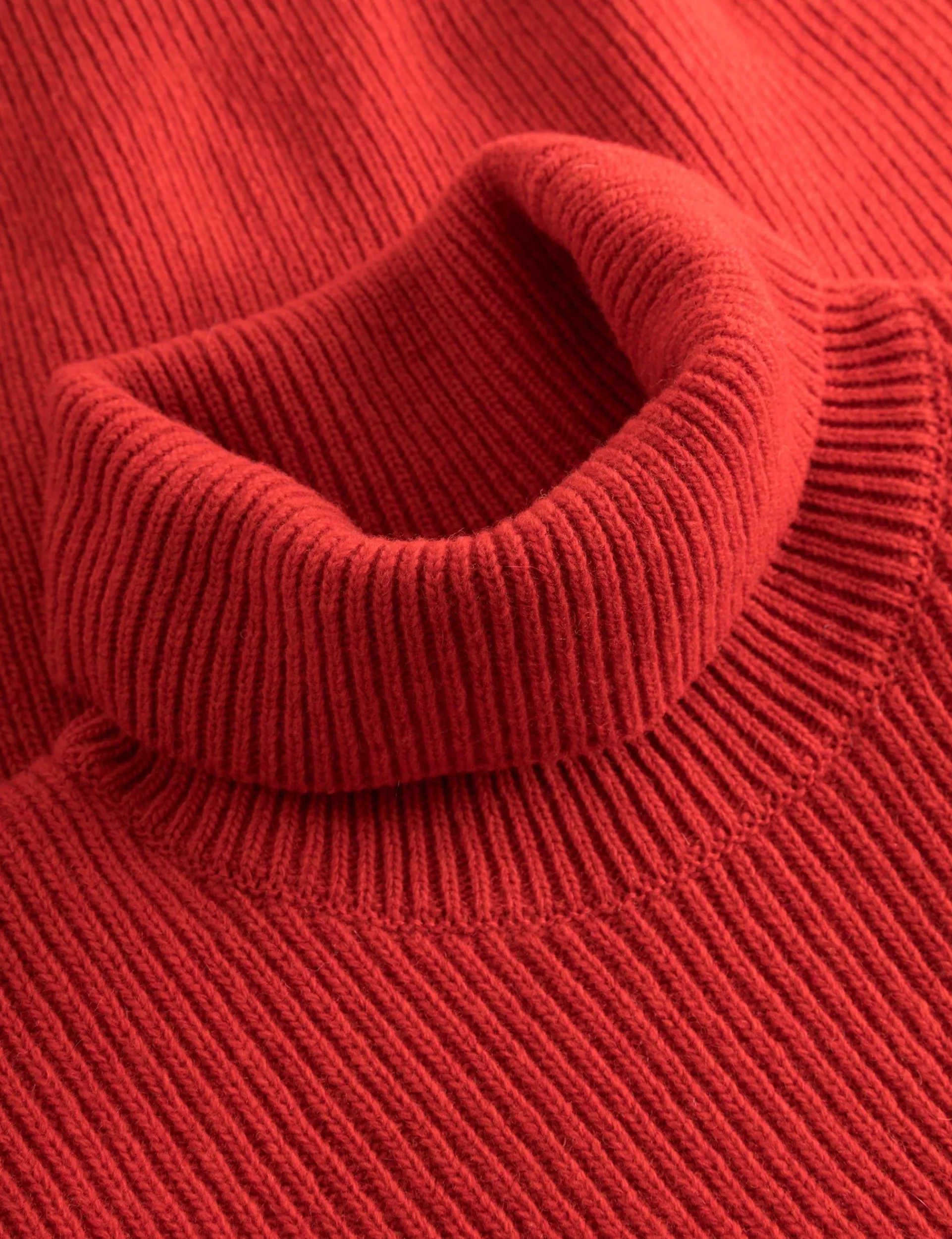 Men Forét Knitwear-Marsh Rib Turtleneck-Red