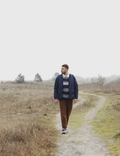 Men Forét Sweatshirts-Match Polo Sweatshirt-Granite/Navy