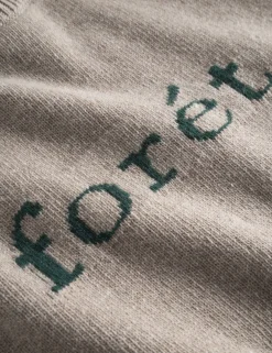 Men Forét Sweatshirts-Meadow Wool Knit-Khaki/Darkgreen