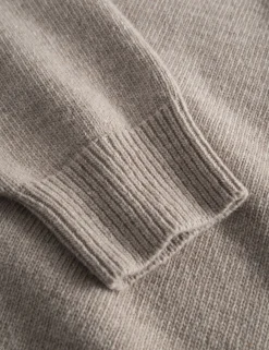 Men Forét Sweatshirts-Meadow Wool Knit-Khaki/Darkgreen