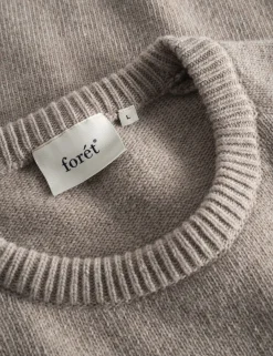 Men Forét Sweatshirts-Meadow Wool Knit-Khaki/Darkgreen