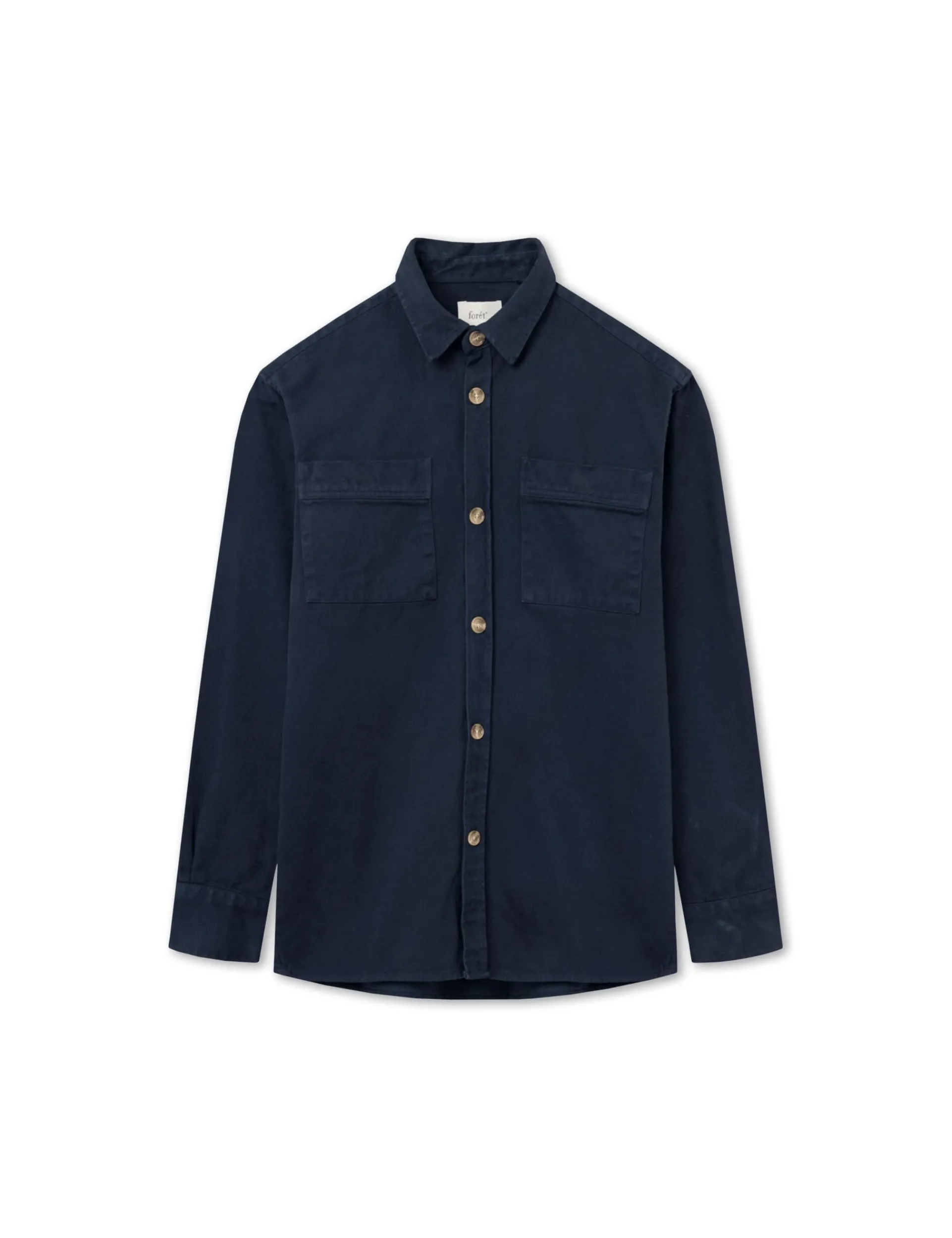 Men Forét Overshirts-Mellow Shirt-Navy