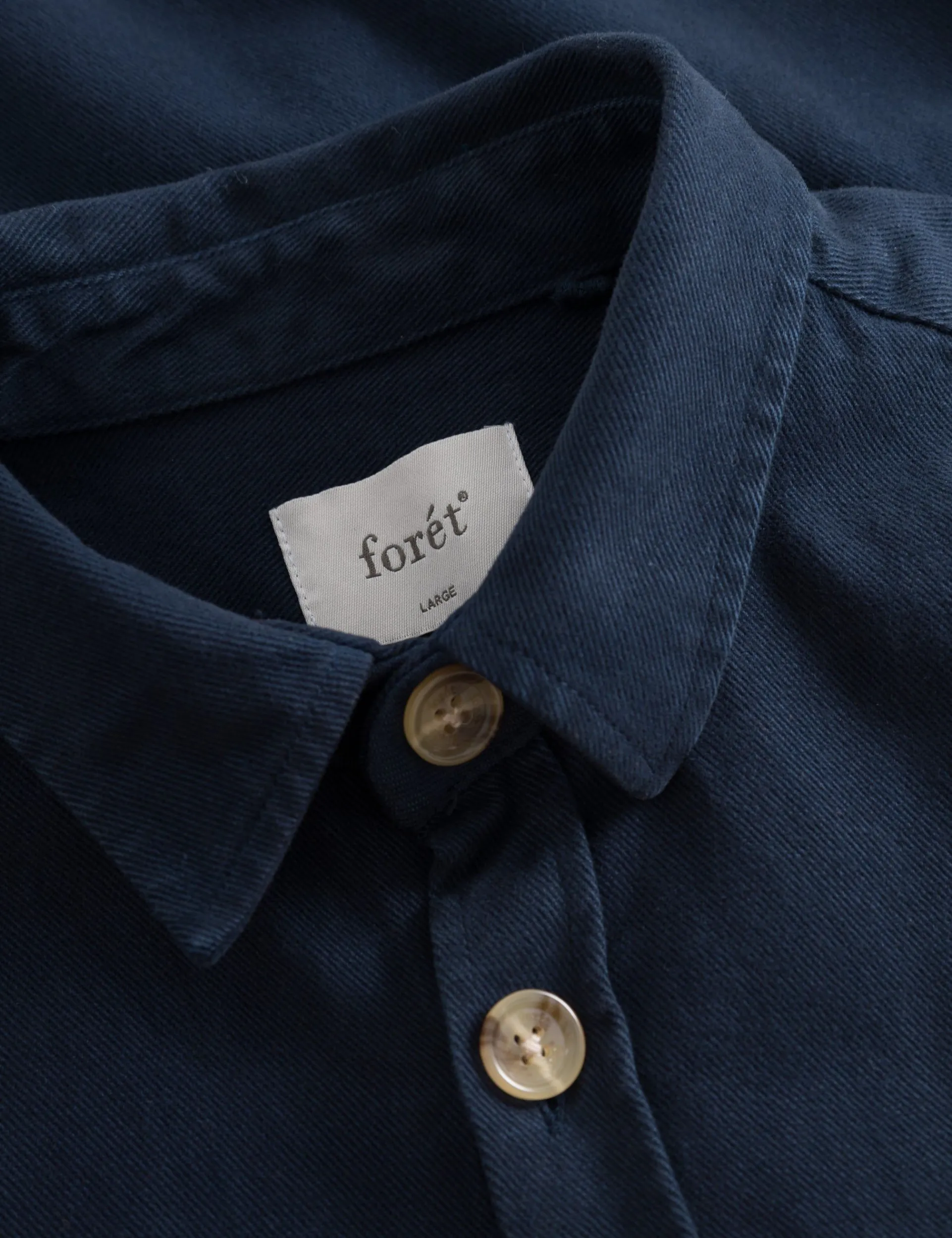 Men Forét Overshirts-Mellow Shirt-Navy