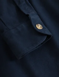 Men Forét Overshirts-Mellow Shirt-Navy