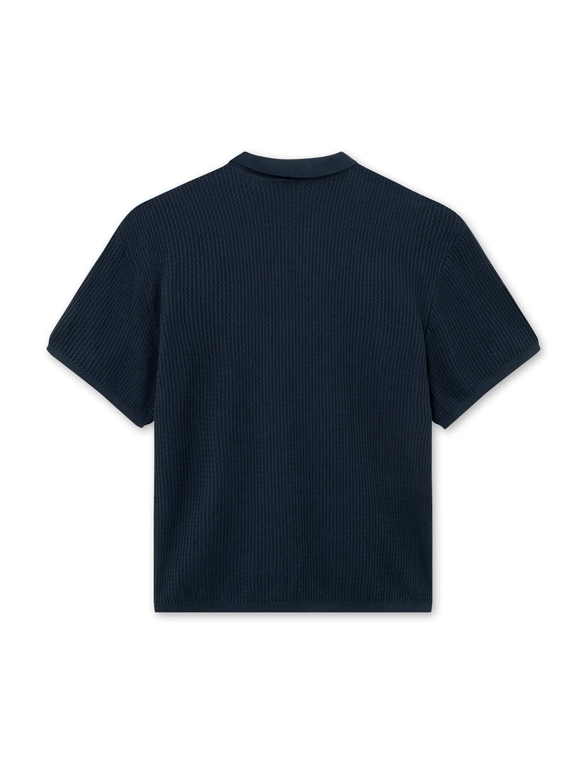 Men Forét T-Shirts-Moment Half Zip Knit-Navy