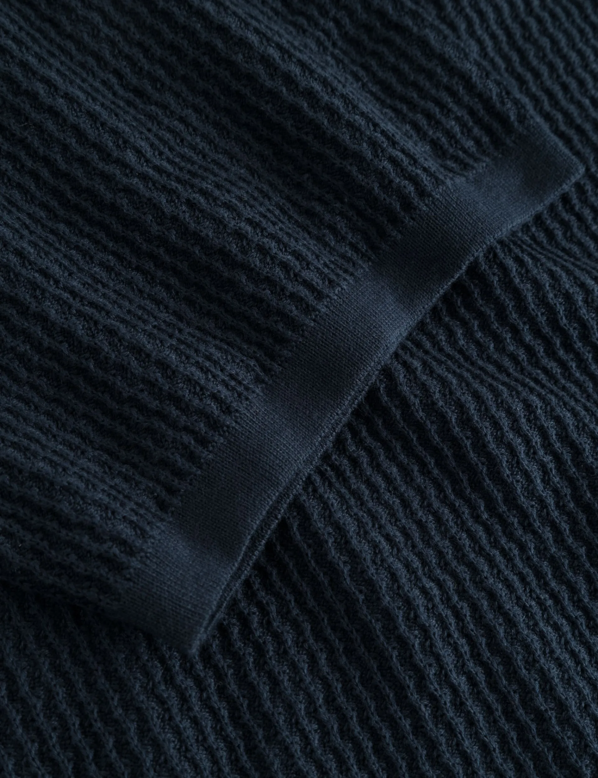 Men Forét T-Shirts-Moment Half Zip Knit-Navy