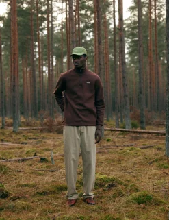 Men Forét Sweatshirts-Motion Half Zip-Deep Brown