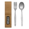 Men Forét Accessories-Muranokajiya X Foret-Fork & Spoon Set-Titanium