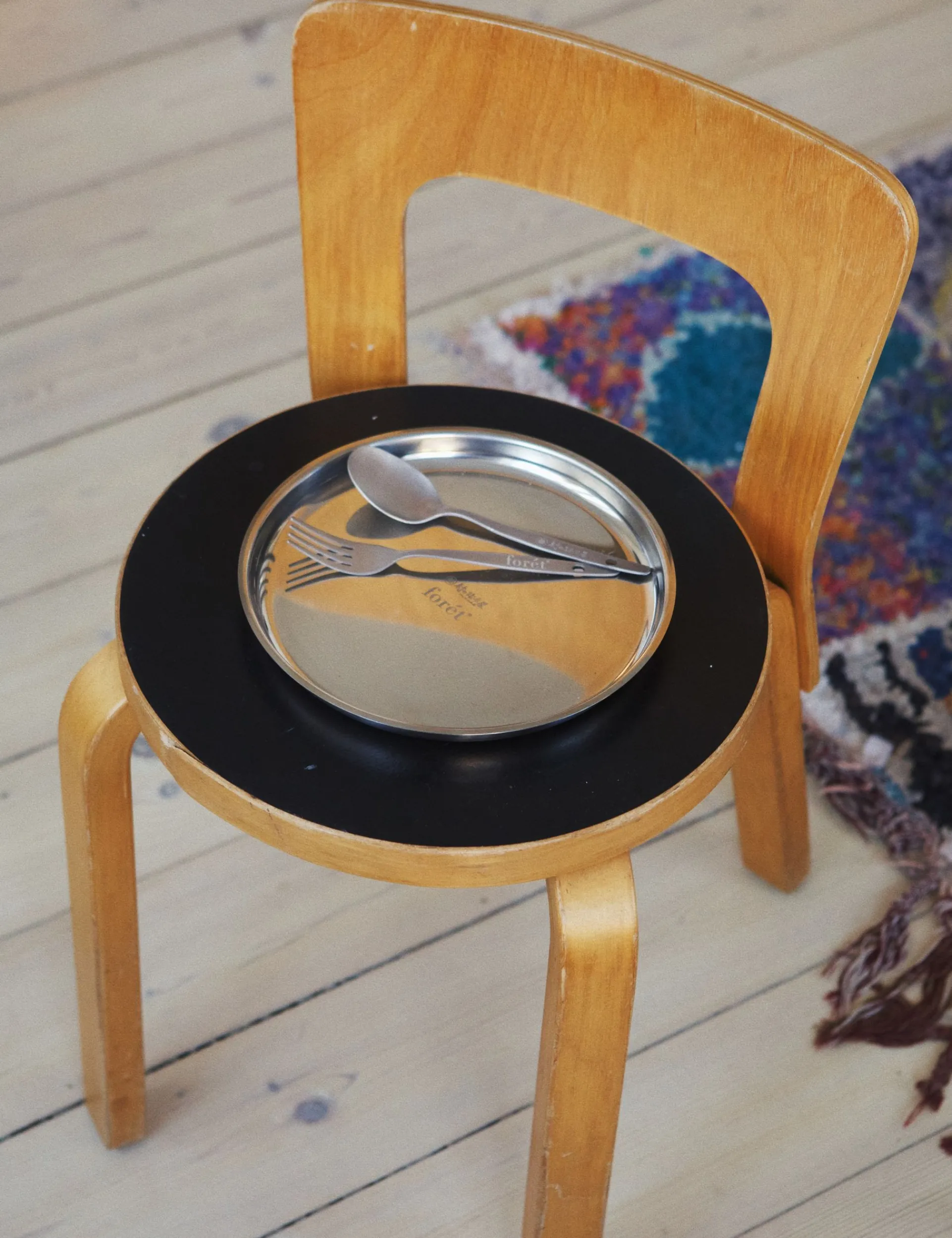 Men Forét Accessories-Muranokajiya X Foret-Fork & Spoon Set-Titanium