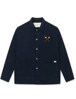 Men Forét Jackets-Nowhere Overshirt-Navy