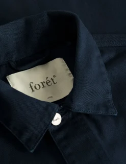 Men Forét Jackets-Nowhere Overshirt-Navy