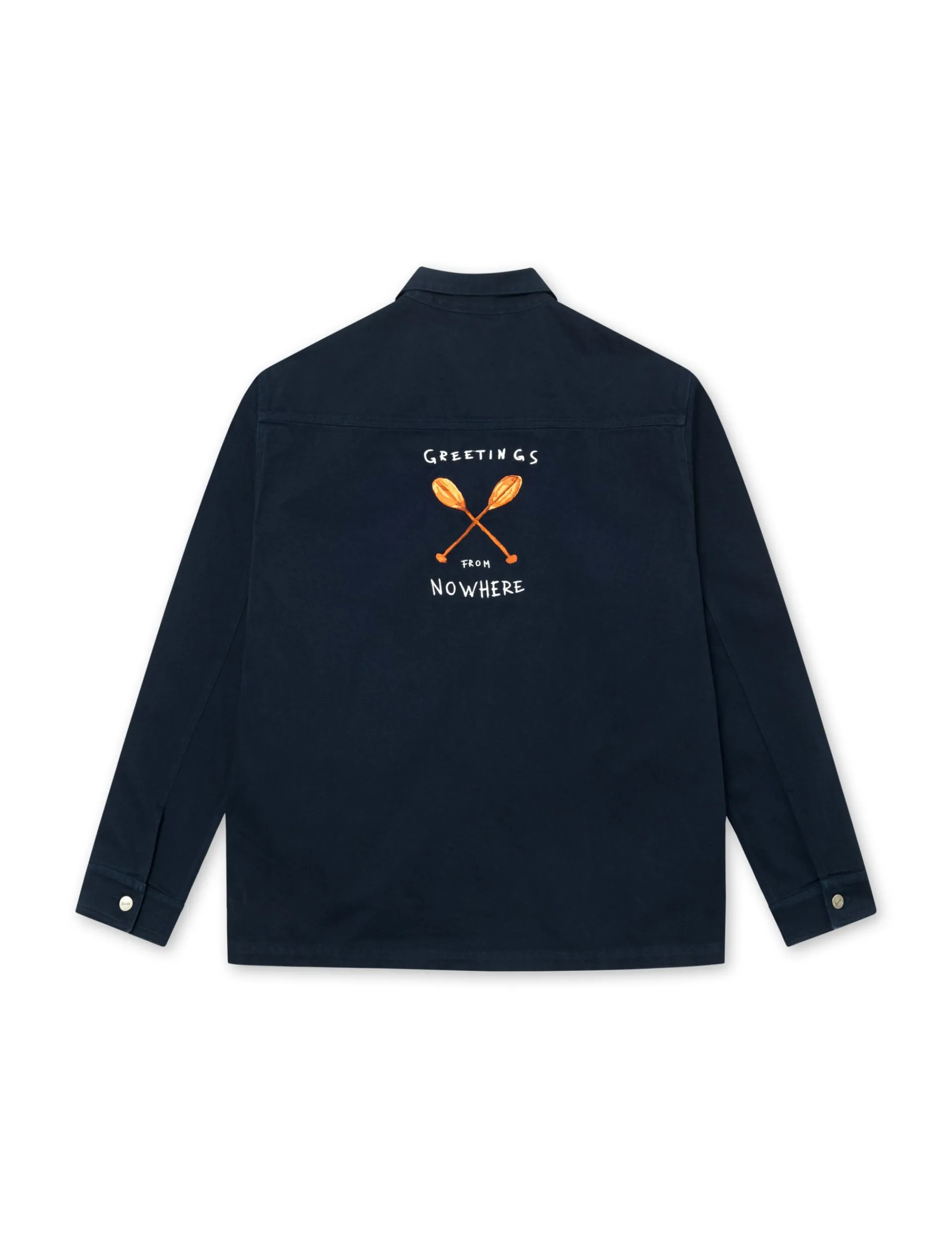 Men Forét Overshirts-Nowhere Overshirt-Navy