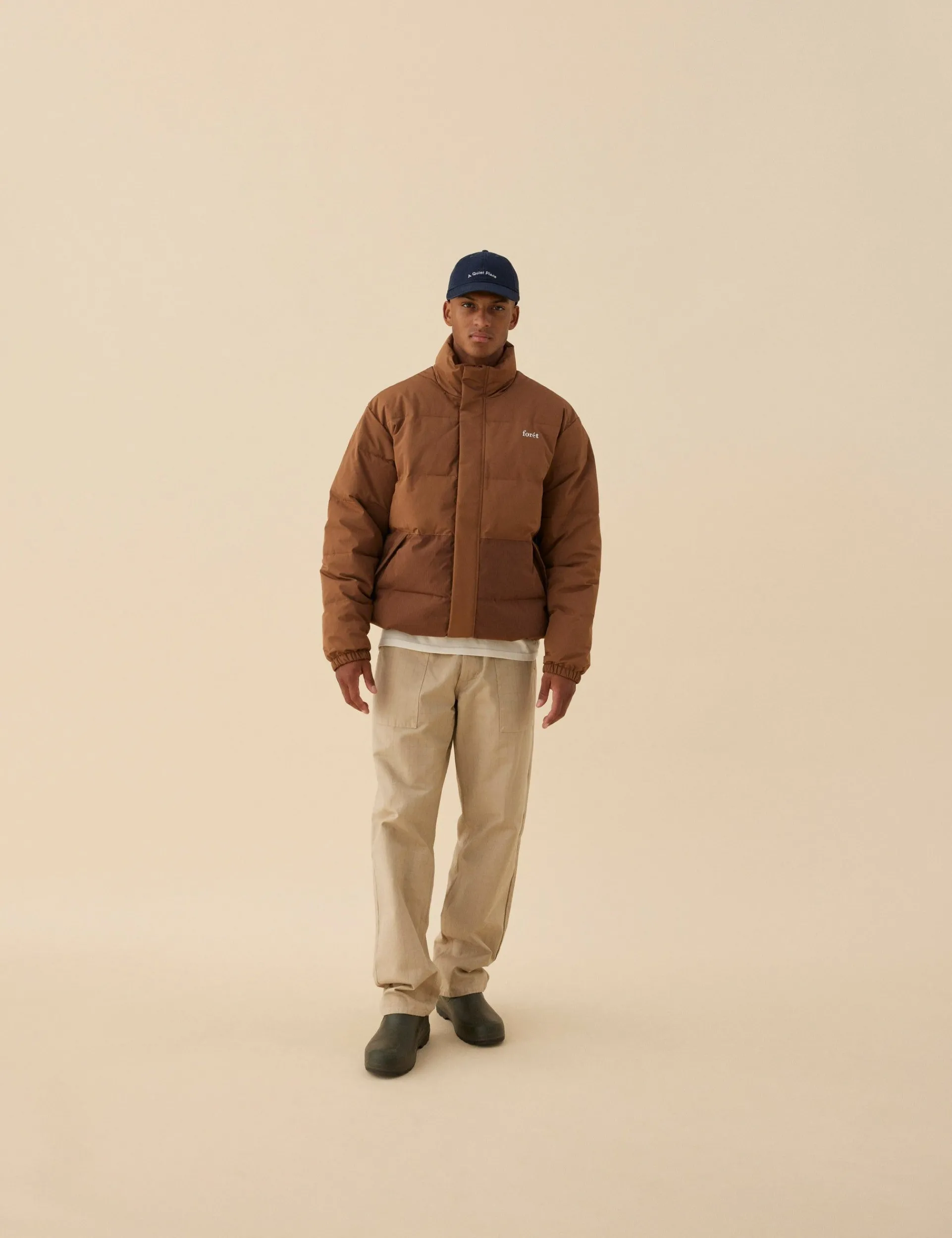 Men Forét Jackets-Oat Puffer Jacket-Brown