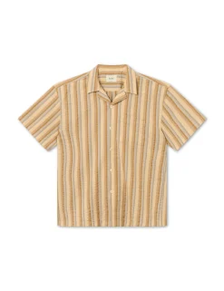 Men Forét Shirts-Otter Seerssucker Ss Shirt-Rubber Stripe