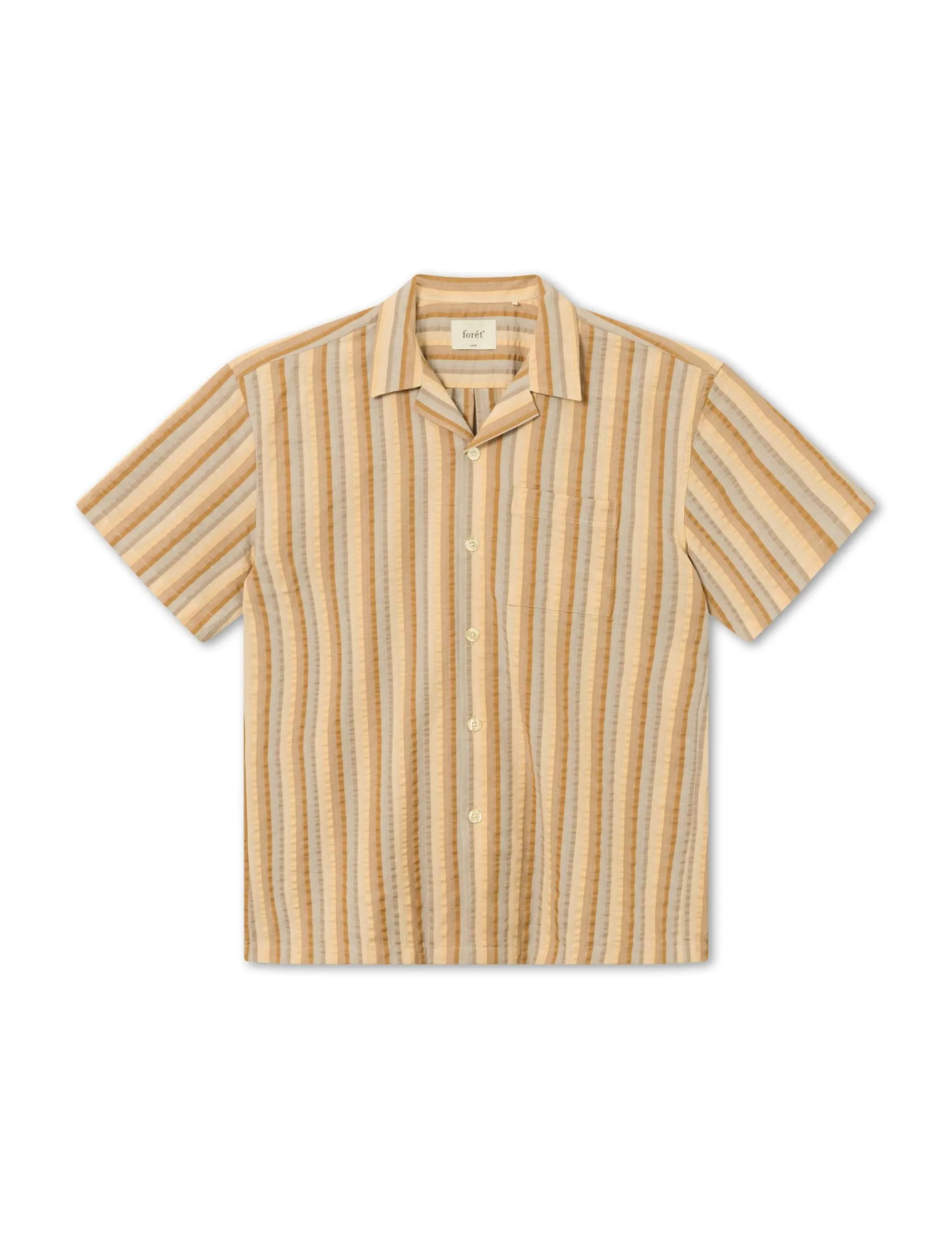 Men Forét Shirts-Otter Seerssucker Ss Shirt-Rubber Stripe