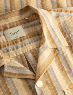 Men Forét Shirts-Otter Seerssucker Ss Shirt-Rubber Stripe