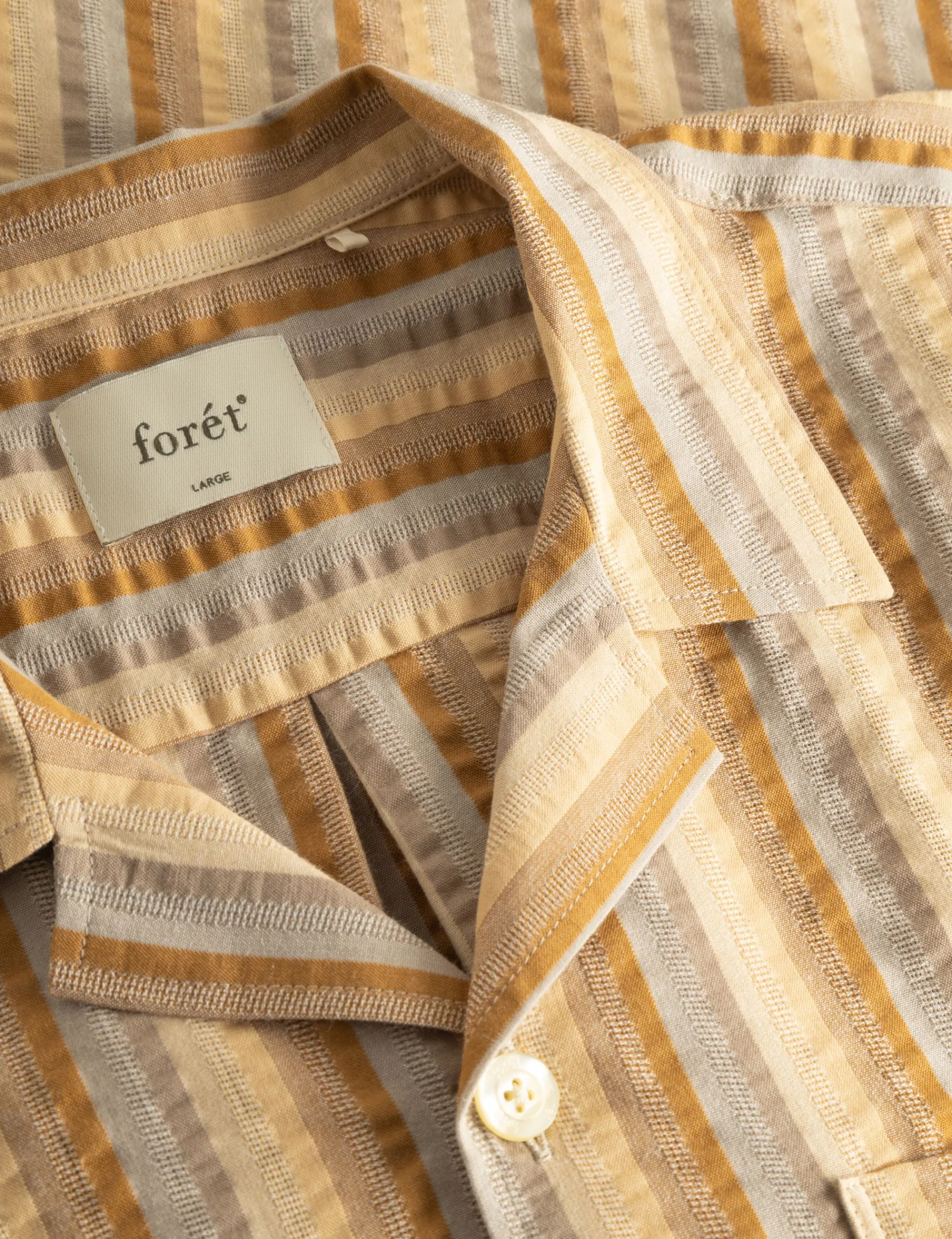 Men Forét Shirts-Otter Seerssucker Ss Shirt-Rubber Stripe