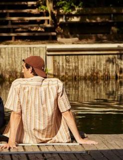Men Forét Shirts-Otter Seerssucker Ss Shirt-Rubber Stripe