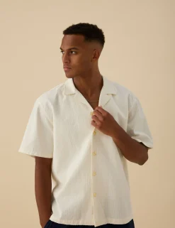 Men Forét Shirts-Peer Ss Shirt-Cloud