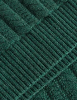 Men Forét Vests-Rain Cable Wool Vest-Dark Green