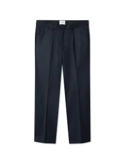 Men Forét Pants-Read Wool Suit Pants-Navy