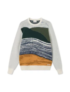 Men Forét Sweatshirts-River Jacquard Wool Knit-Cloud