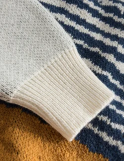 Men Forét Sweatshirts-River Jacquard Wool Knit-Cloud