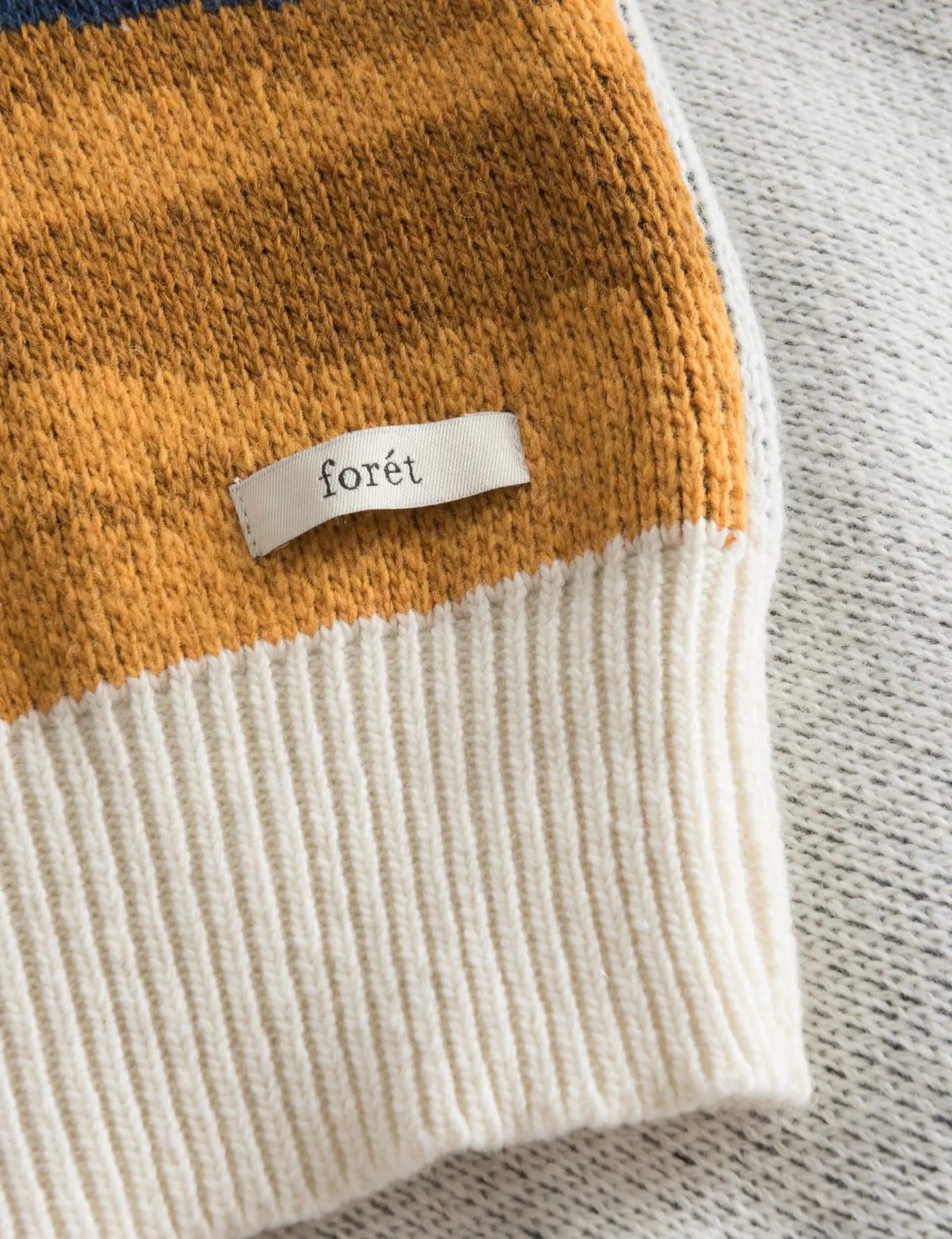Men Forét Knitwear-River Jacquard Wool Knit-Cloud