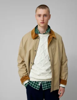 Men Forét Jackets-Row Oilskin Jacket-Khaki