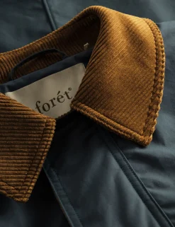 Men Forét Jackets-Row Oilskin Jacket-Vintage Blue