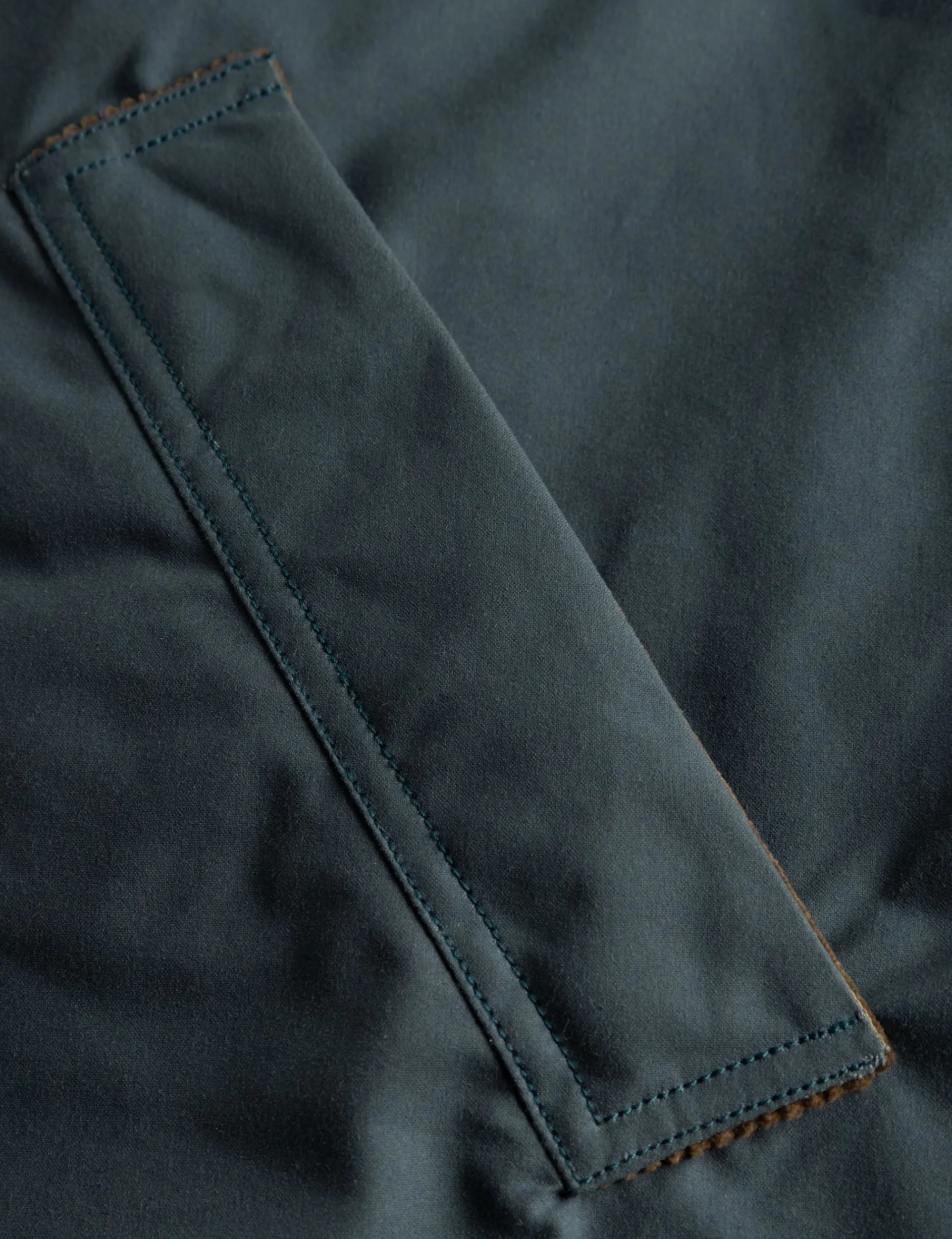 Men Forét Jackets-Row Oilskin Jacket-Vintage Blue