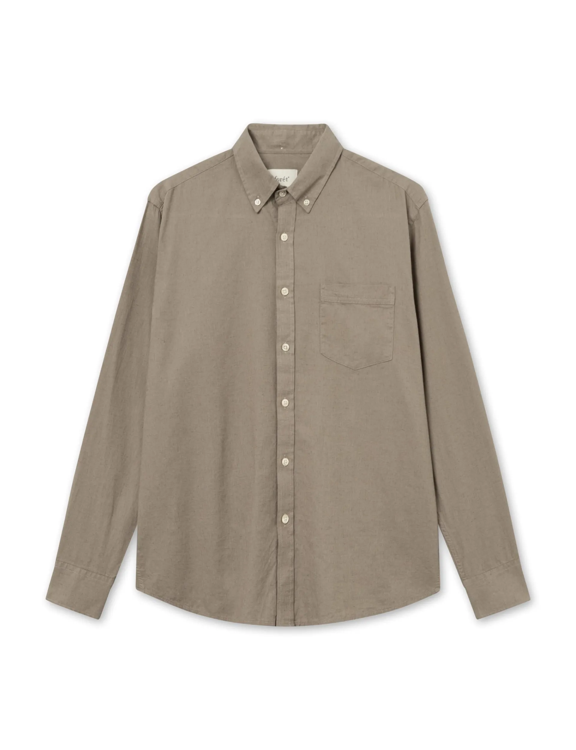 Men Forét Shirts-Serene Linen Shirt-Taupe