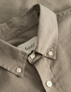 Men Forét Shirts-Serene Linen Shirt-Taupe