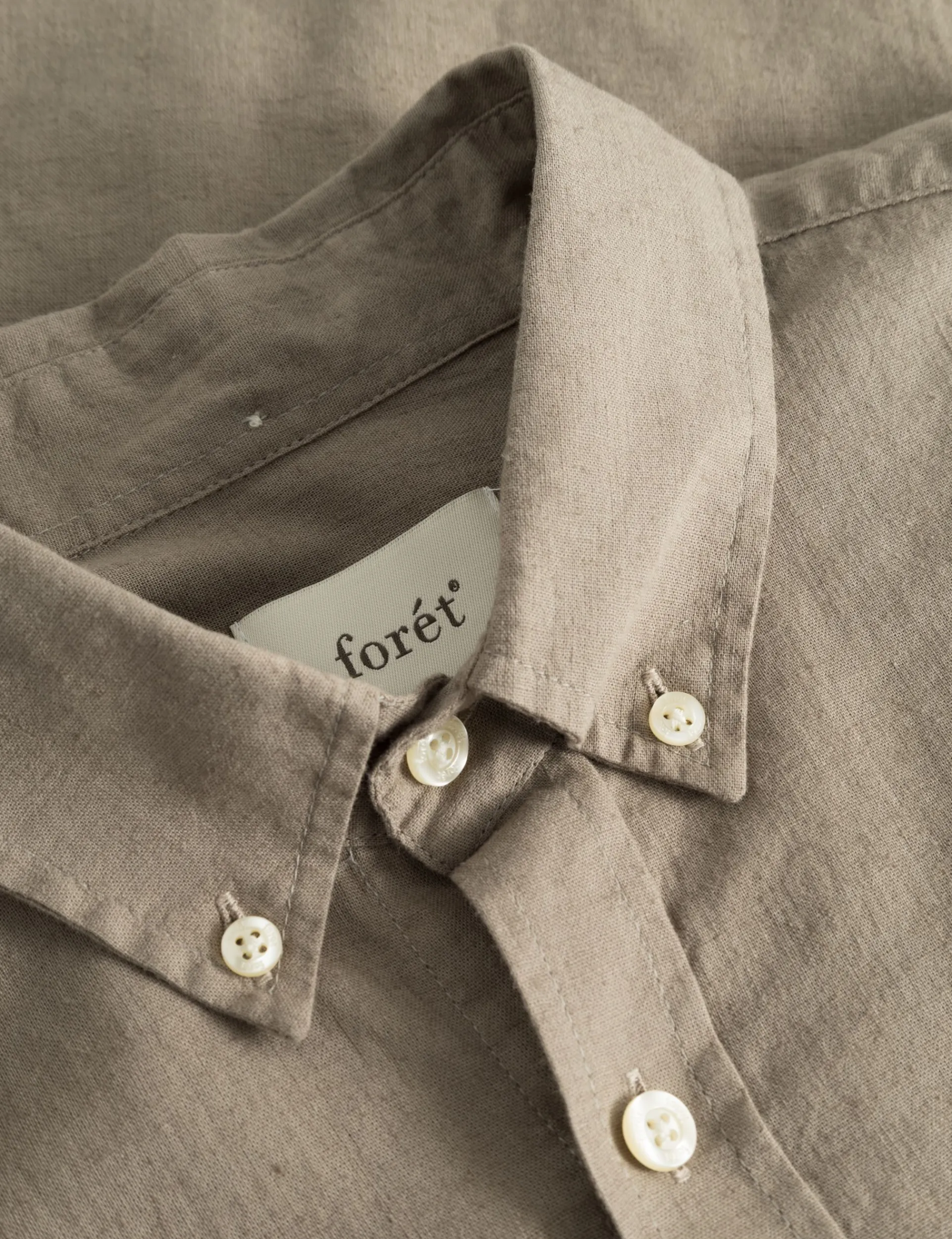 Men Forét Shirts-Serene Linen Shirt-Taupe