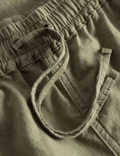 Men Forét Shorts-Serene Linen Shorts-Dusty Olive