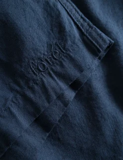 Men Forét Shorts-Serene Linen Shorts-Navy