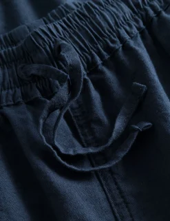 Men Forét Shorts-Serene Linen Shorts-Navy