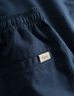Men Forét Shorts-Serene Linen Shorts-Navy