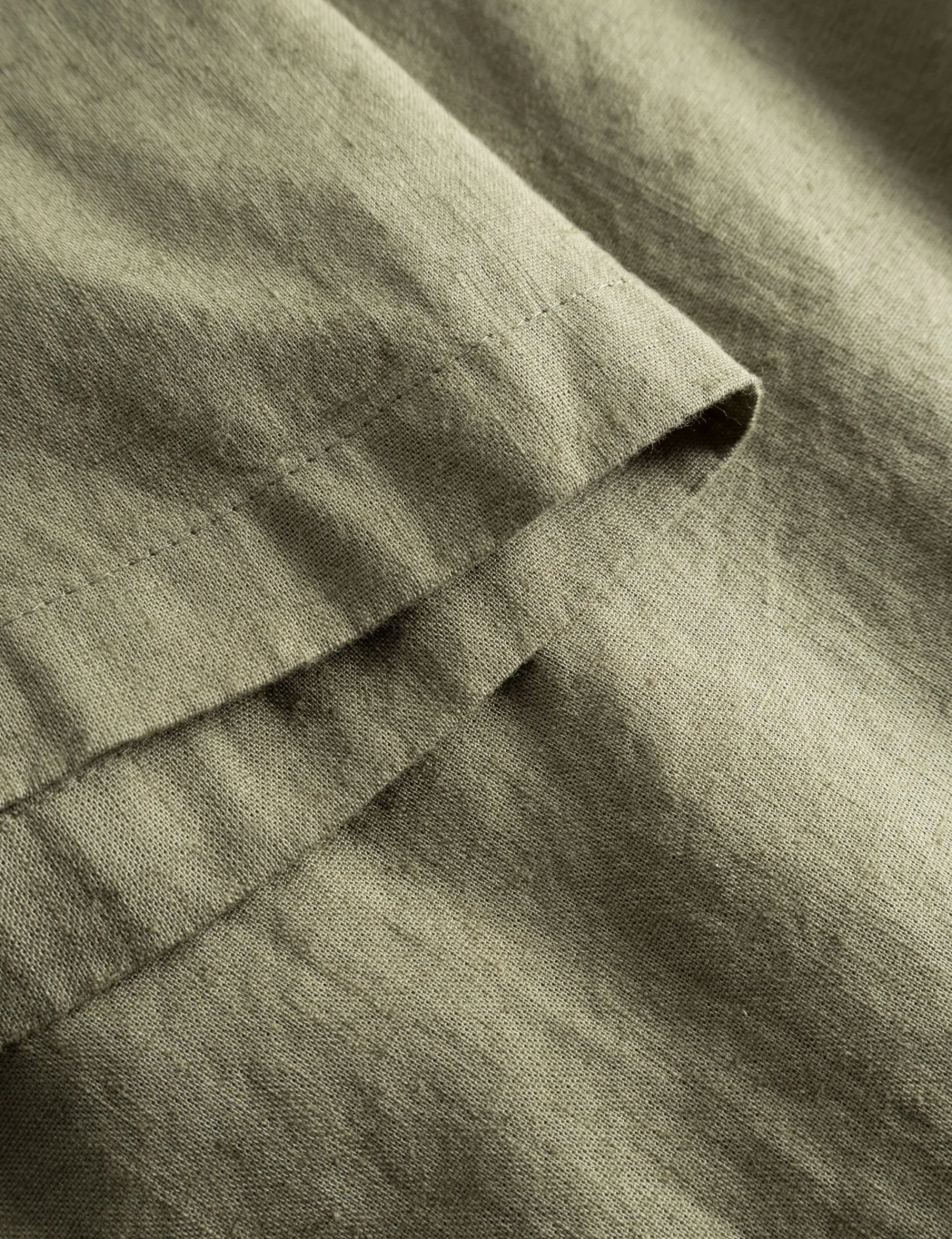 Men Forét Shirts-Serene Linen Ss Shirt-Dusty Olive
