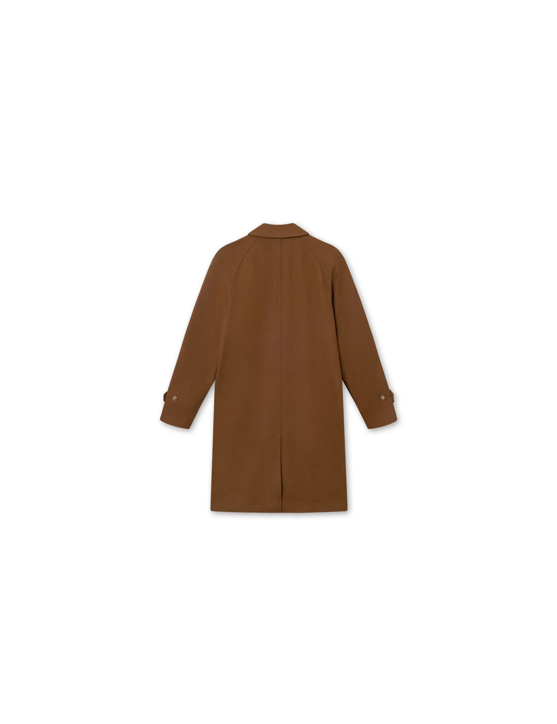 Men Forét Jackets-Shelter Wool Long Coat-Brown