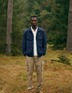 Men Forét Overshirts-Sizzle Jacket-Navy