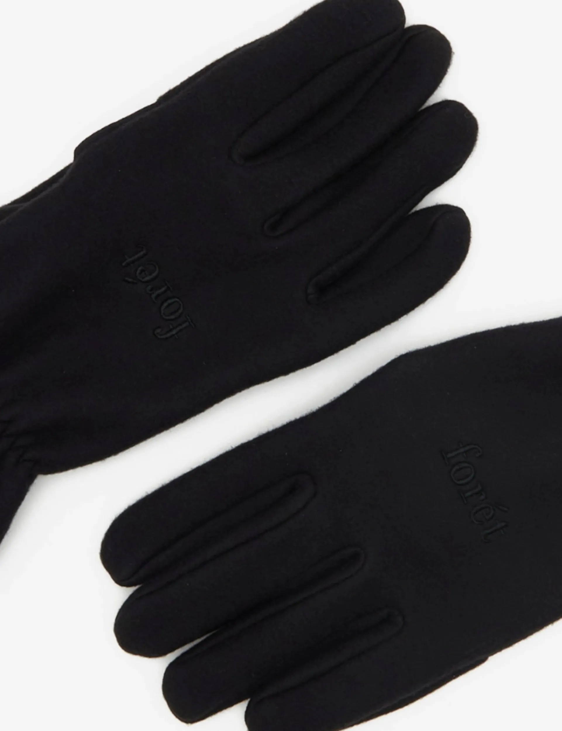 Men Forét Accessories-Snowy Fleece Gloves-Black