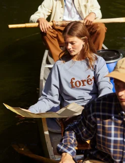 Men Forét Sweatshirts-Spruce Sweatshirt-Vintage Blue