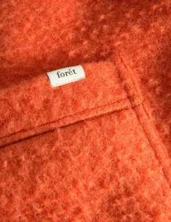 Men Forét Overshirts-Stay Wool Overshirt-Mandarine