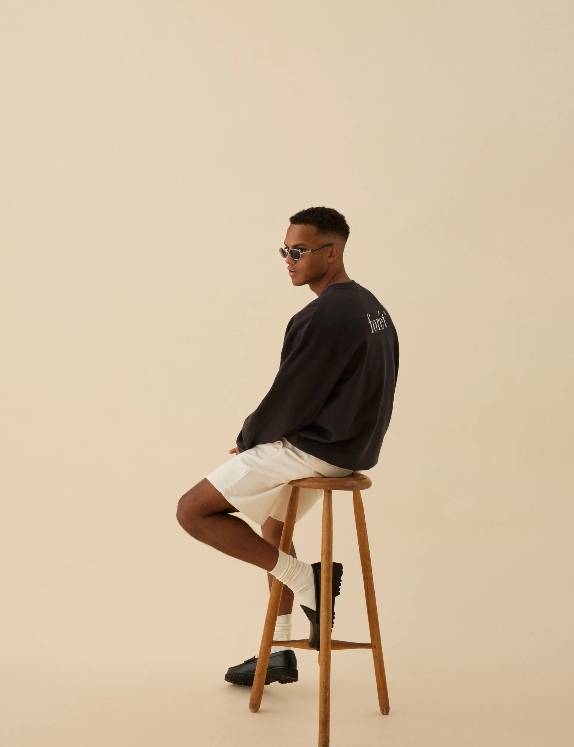 Men Forét Sweatshirts-Still Sweatshirt-Washed Black