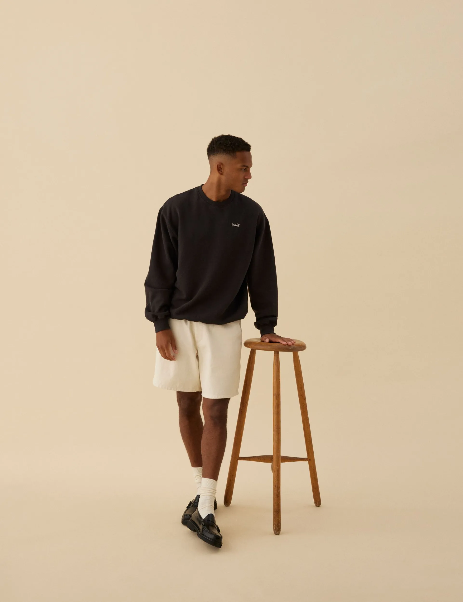 Men Forét Sweatshirts-Still Sweatshirt-Washed Black