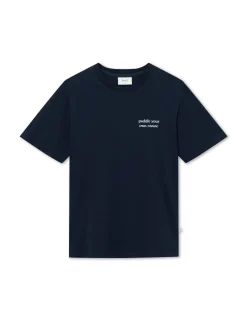Men Forét T-Shirts-Tip T-Shirt-Navy