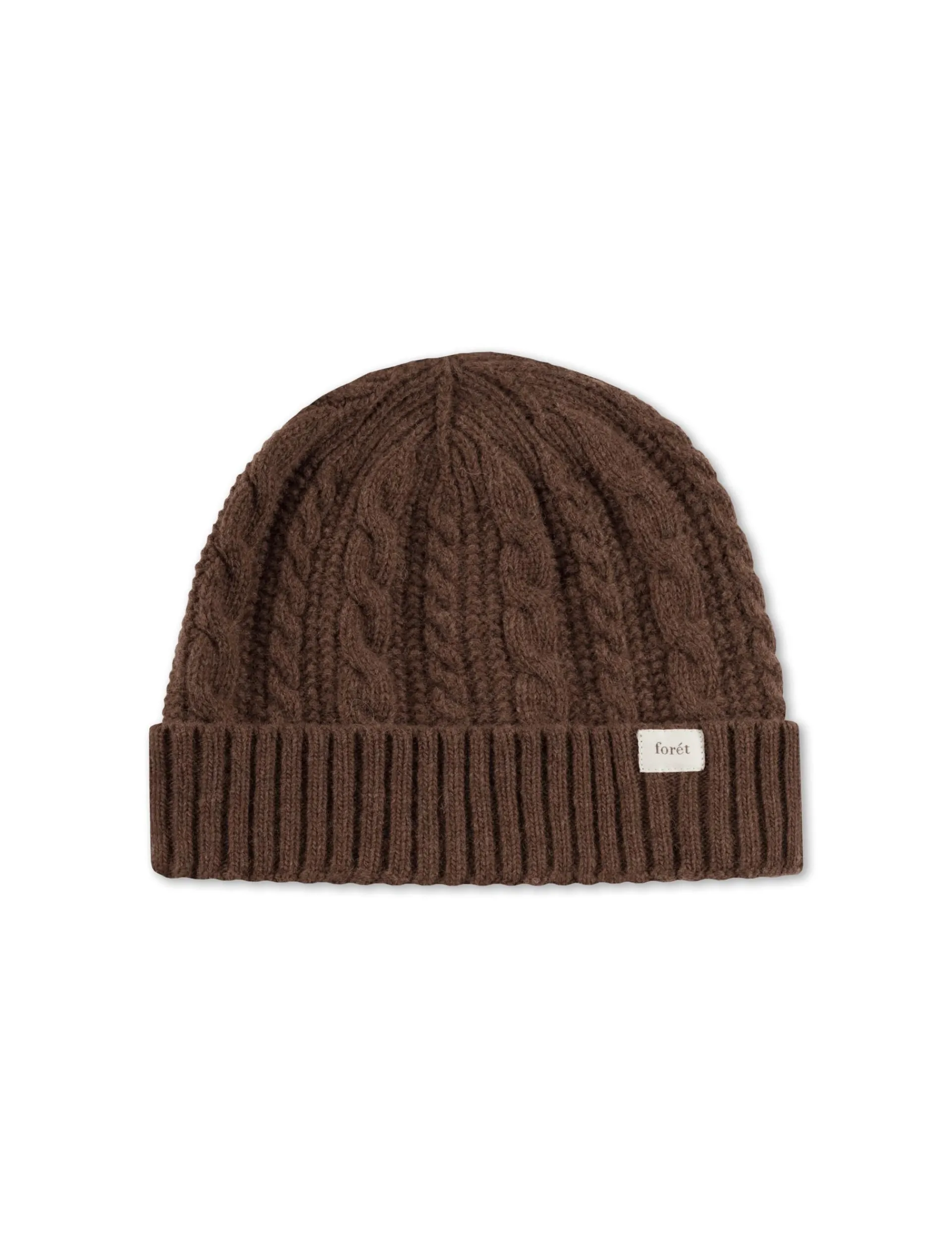 Men Forét Accessories-Top Cable Beanie-Brown